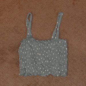 Cute green with flower crop top